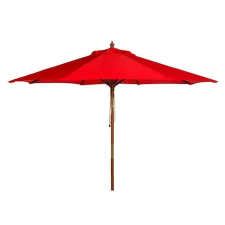 Safavieh 9 ft. Cannes Wooden Outdoor Umbrella, Red PAT8009D